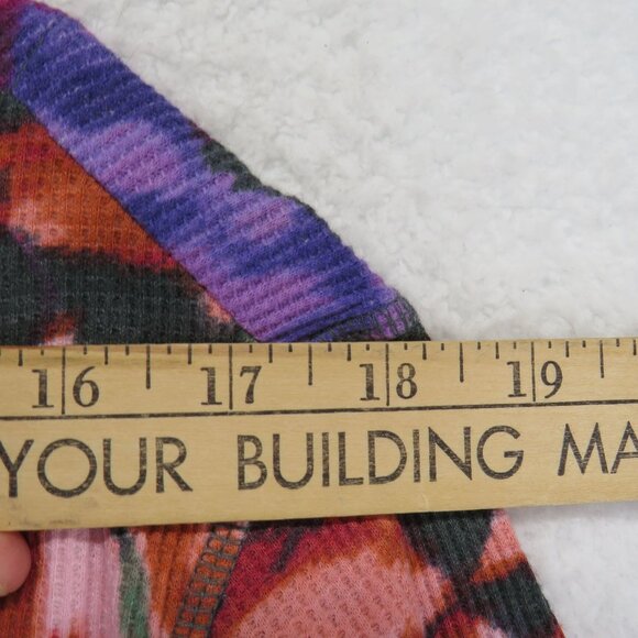 Terra Sky Shirt Womens Size 3X Floral Long Sleeve Thermal Henley Top New - Picture 7 of 9